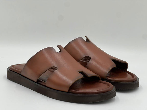 C Collection Calfskin Sandal - Camel