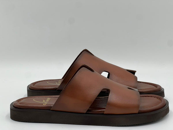 C Collection Calfskin Sandal - Camel
