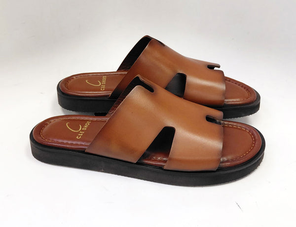 C Collection Calfskin Sandal - Camel