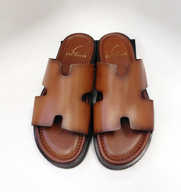C Collection Calfskin Sandal - Camel