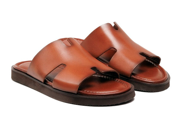 C Collection Calfskin Sandal - Camel