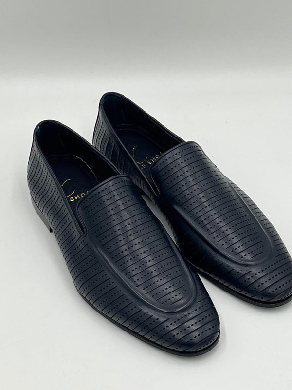 C Collection Palm Springs Leather Belt - Navy