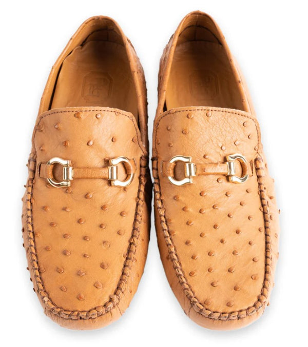 Pelle Palm Beach Ostrich Driver - Light/Tan
