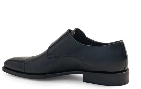 Mezlan Phoenix Calfskin Monkstrap - Black