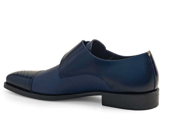 Mezlan Phoenix Calfskin Monkstrap - Blue