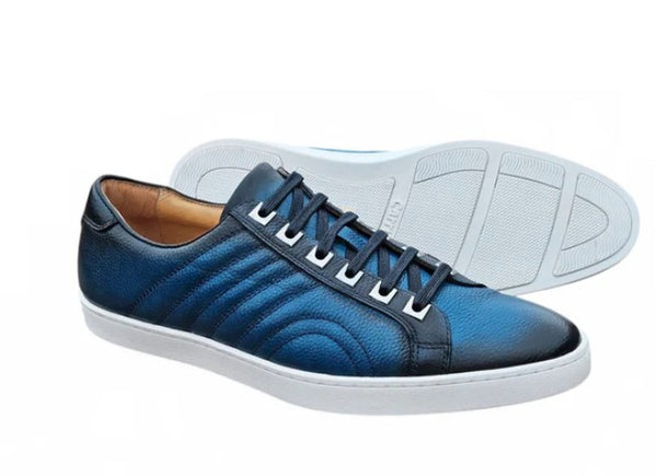 Carrucci Primo Leather Sneaker - Blue