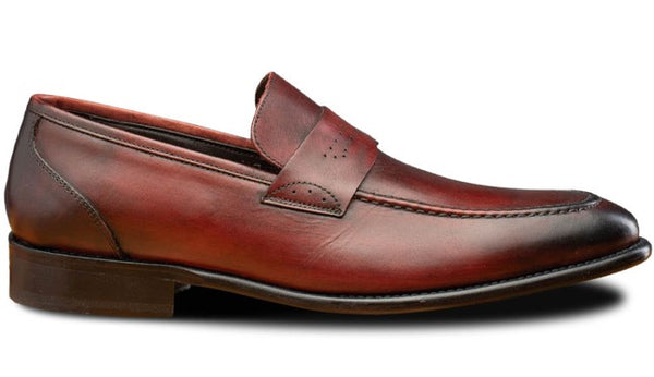 Toscana Wholecut Leather Loafer - Burgundy