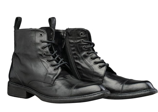 Toscana Leather Combat Boot - Black