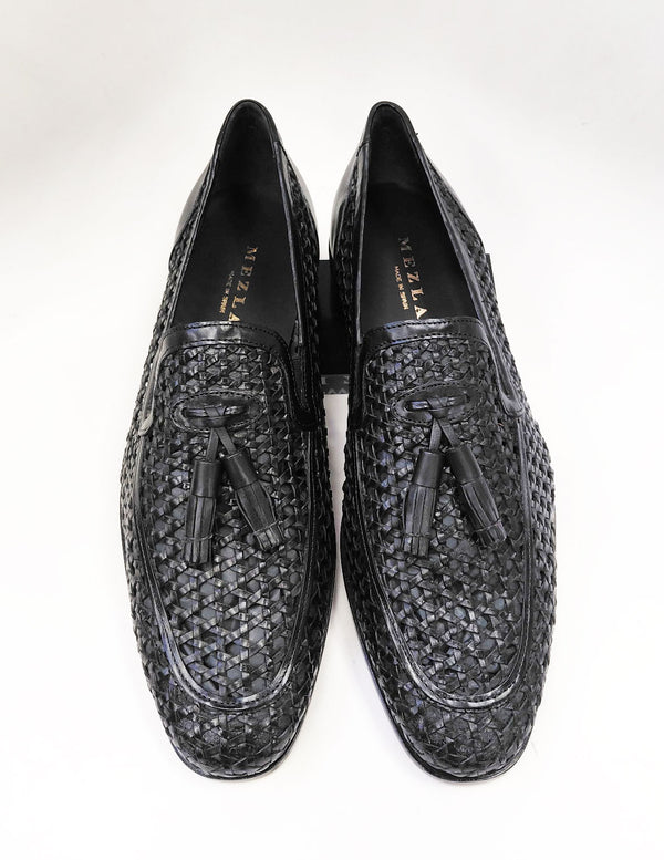 Mezlan Woven Leather Shoe - Black