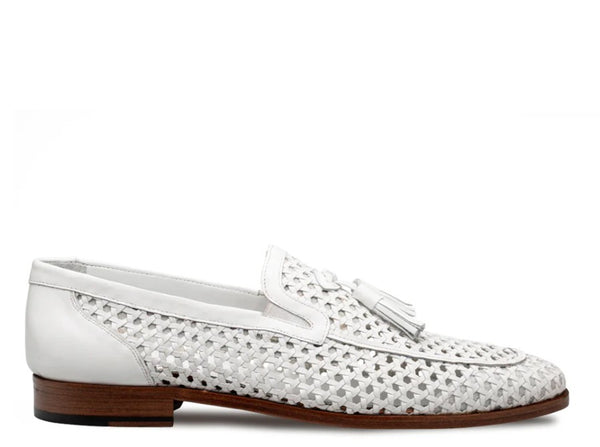 Mezlan Woven Leather Shoe - White