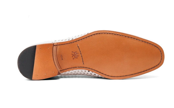 Mezlan Woven Leather Shoe - White