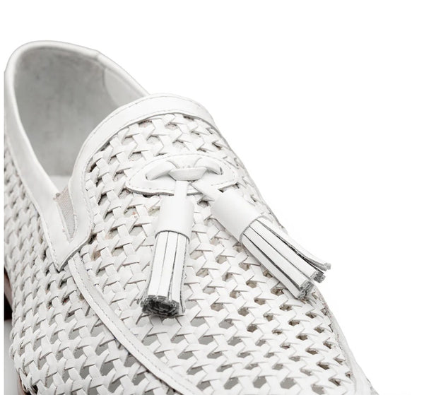 Mezlan Woven Leather Shoe - White