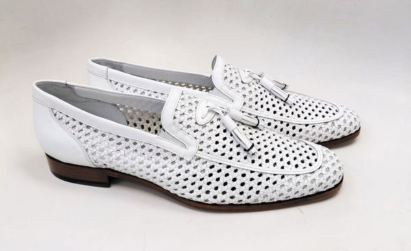 Mezlan Woven Leather Shoe - White