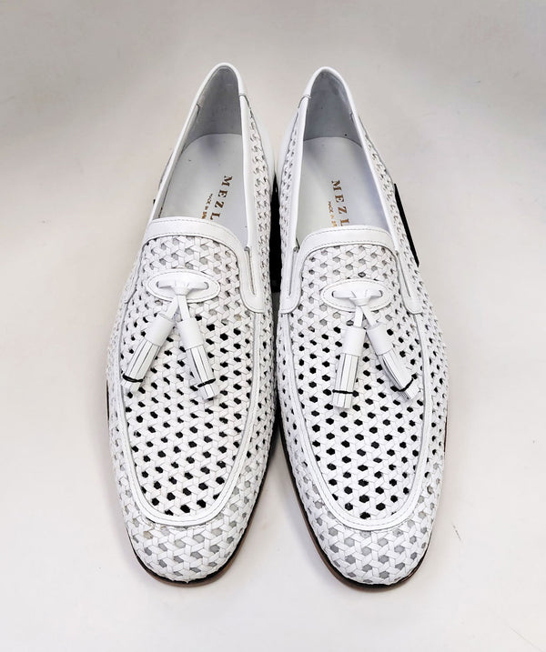 Mezlan Woven Leather Shoe - White
