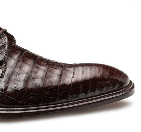 Mezlan "Riverside" Crocodile Lace-Up Shoe Brown