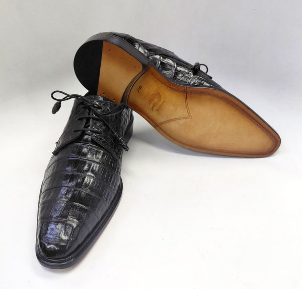 Mezlan "Beverly Hills" Crocodile Lace-Up Shoe Brown