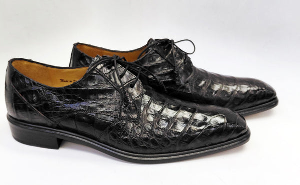 Mezlan "Beverly Hills" Crocodile Lace-Up Shoe Brown
