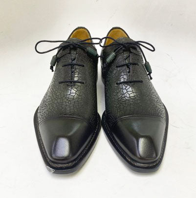 Mezlan Embossed Calfskin Oxford - Forest