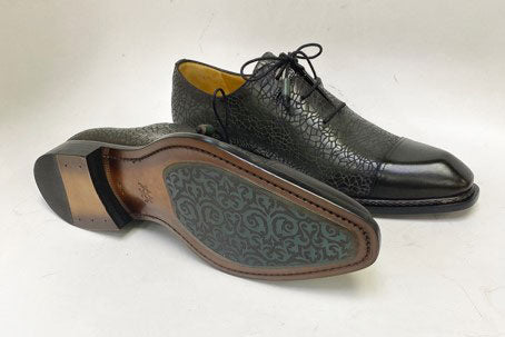 Mezlan Embossed Calfskin Oxford - Forest