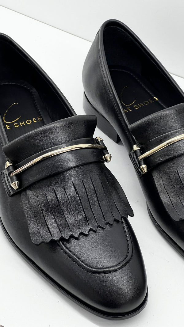 C Collection Leather Loafer - Black