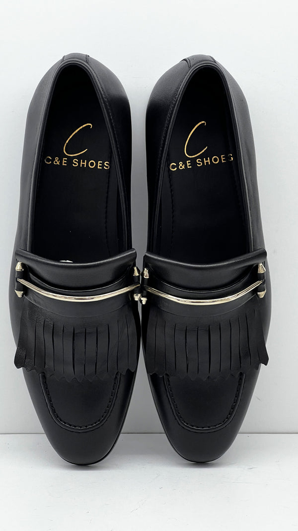C Collection Leather Loafer - Black