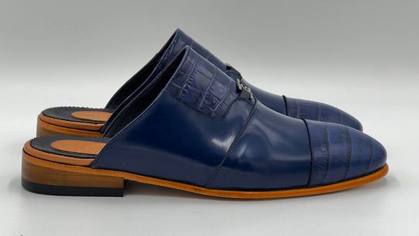 C Collection Leather Sandal - Blue