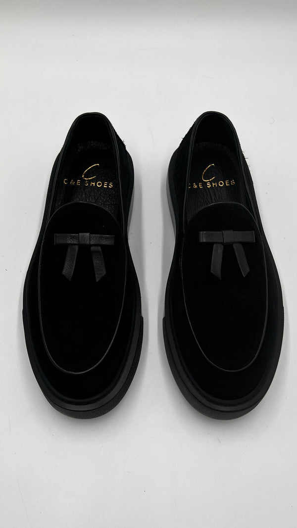 C Collection Suede Loafer - Black