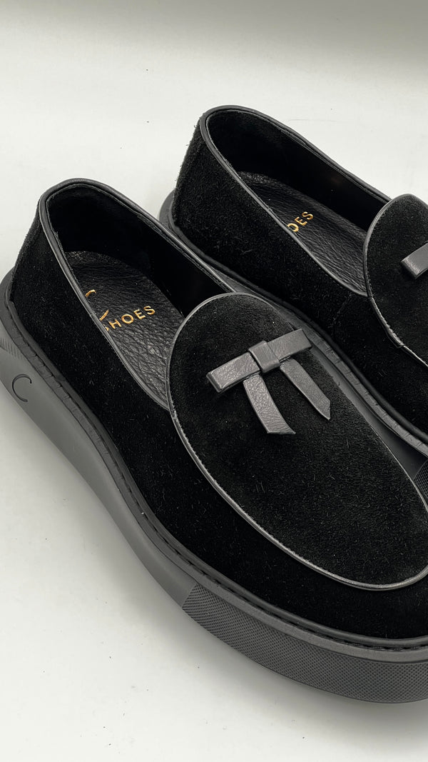 C Collection Suede Loafer - Black