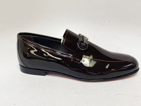 C Collection Patent Leather Loafer - Dark Brown