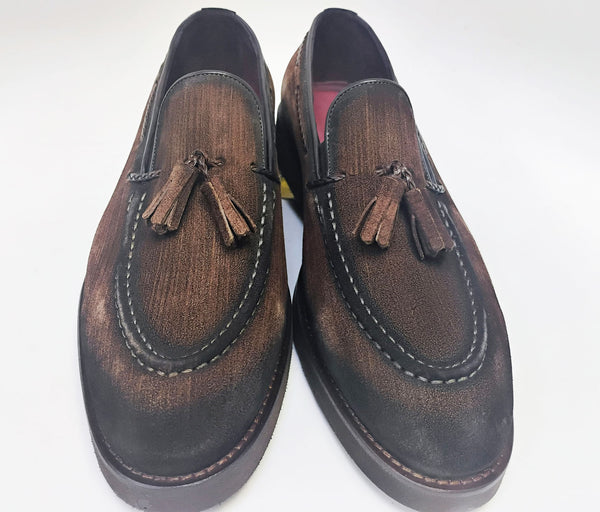 C Collection Suede Tasseled Loafer - Brown