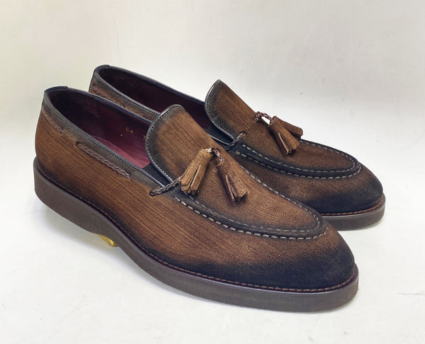 C Collection Suede Tasseled Loafer - Brown