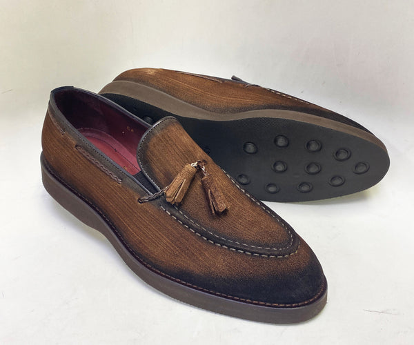 C Collection Suede Tasseled Loafer - Brown