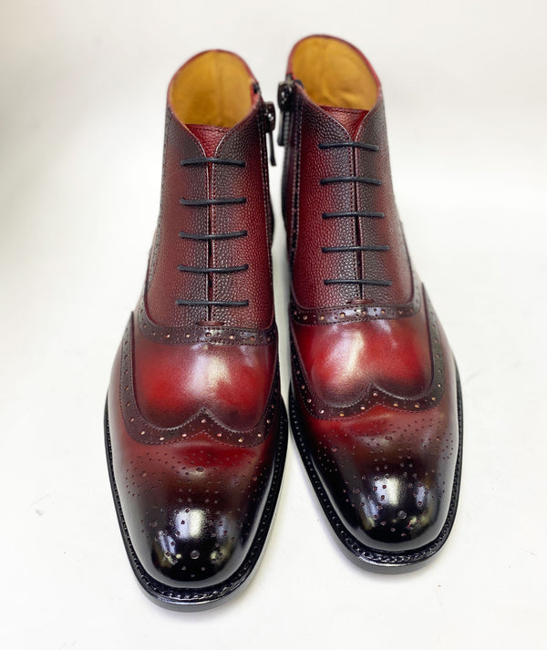 Ugo Vasare Stanford Calfskin Boot - Burgundy