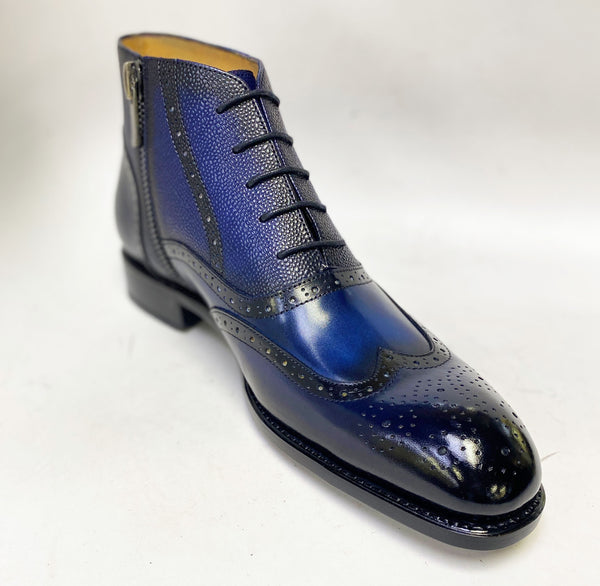 Ugo Vasare Stanford Calfskin Boot - Navy
