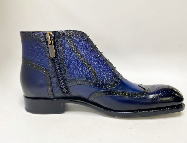 Ugo Vasare Stanford Calfskin Boot - Navy