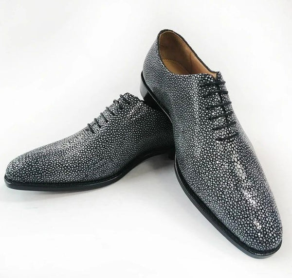 Maurice King Custom Made Stingray Lace-Up Shoe - Grey