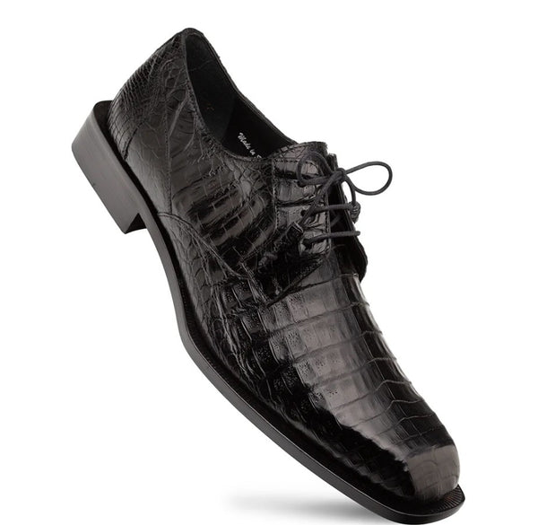 Mezlan Ugo Crocodile Lace-Up Shoe - Black
