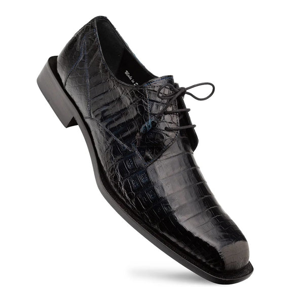 Mezlan Ugo Crocodile Lace-Up Shoe - Blue