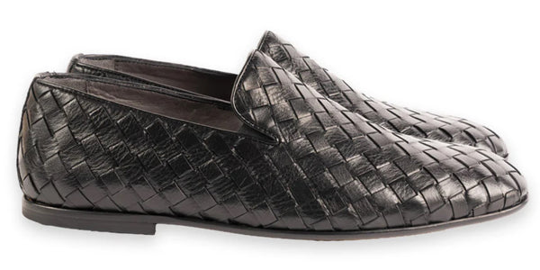 Pelle Veneta Woven Leather Loafer - Black