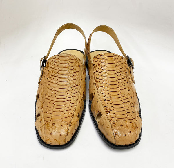 C&E Maurice Embossed Sandal - Camel