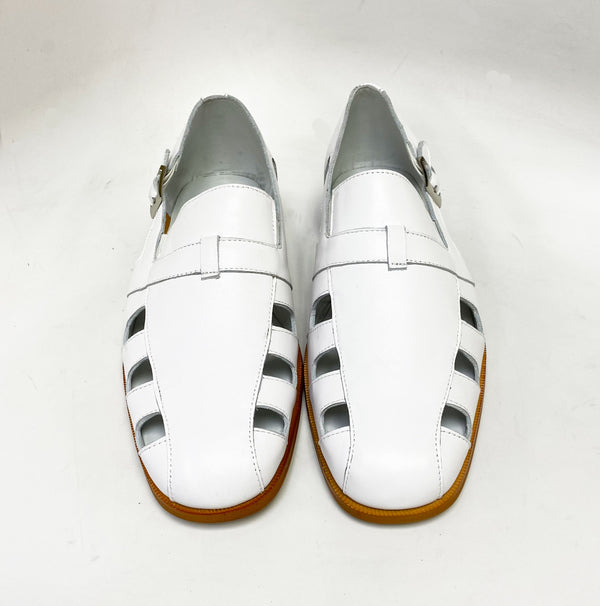 C&E Maurice Calfskin Sandal - White