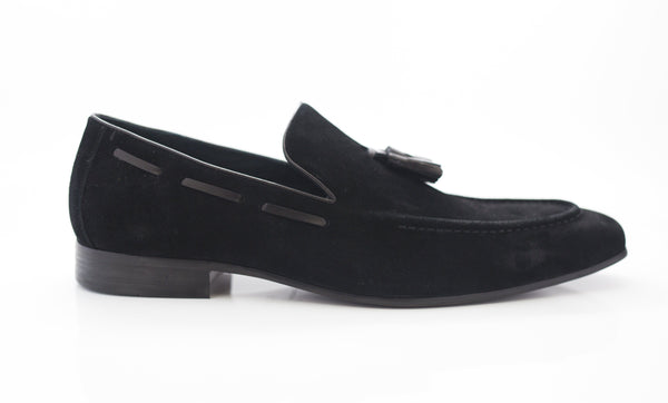 Maurice Suede Tasseled Loafer - Black