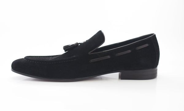 Maurice Suede Tasseled Loafer - Black