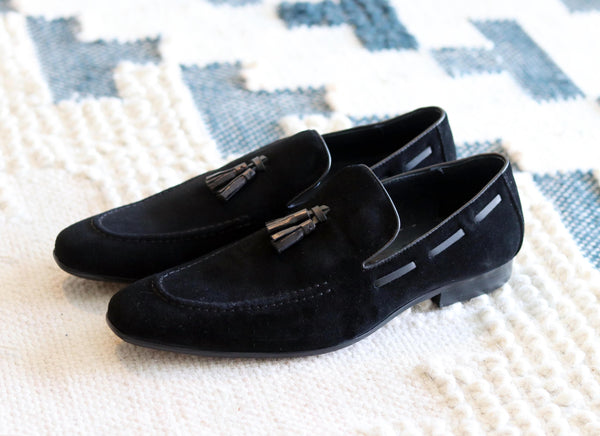 Maurice Suede Tasseled Loafer - Black