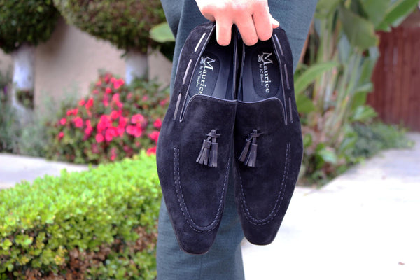 Maurice Suede Tasseled Loafer - Black