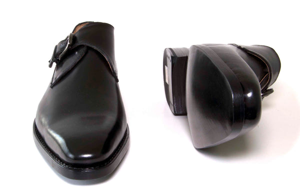 Carrucci Monkstrap Calfskin Shoes - Black