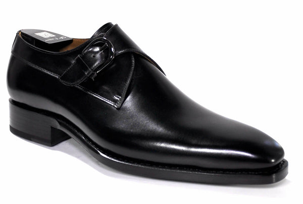 Carrucci Monkstrap Calfskin Shoes - Black