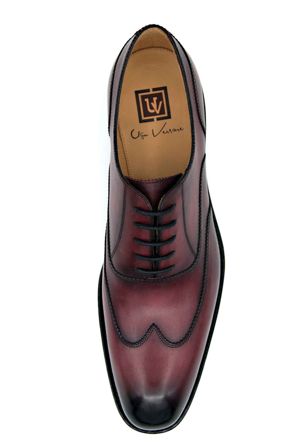 Ugo Vasare Wick Calfskin Wingtip - Burgundy