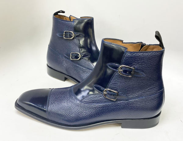 Mezlan Calfskin/Deerskin Boot - Blue