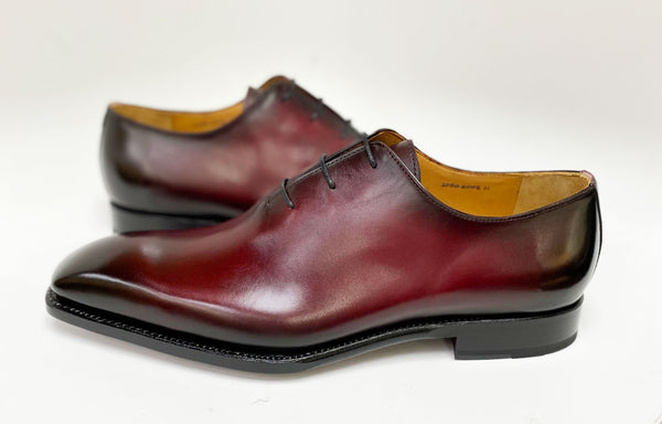 Ugo Vasare "Jason Sr" Burnished Calfskin Lace-Up Oxford Burgundy
